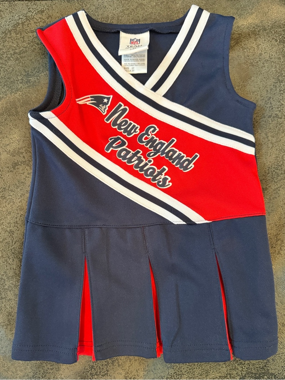 NFL New England Patriots Girls Navy and Red Cheer Tank Dress